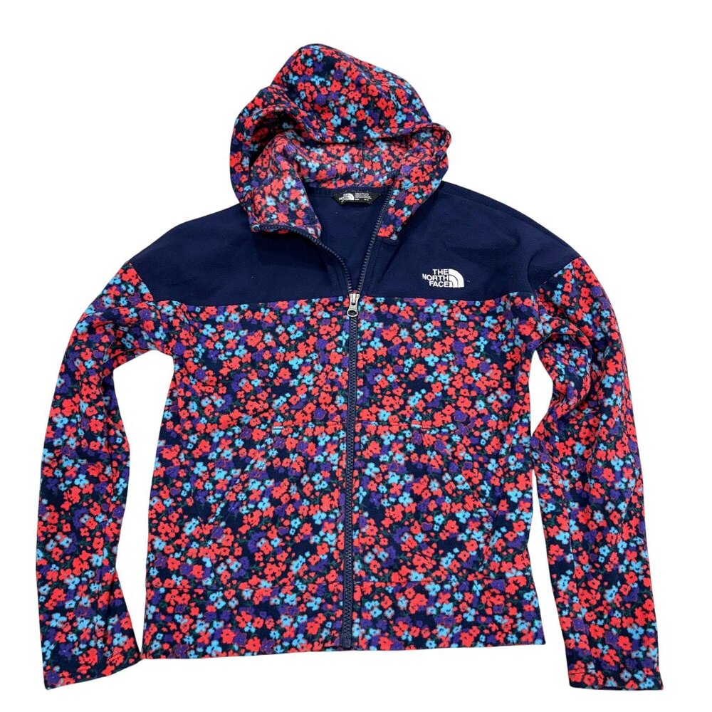 The North Face Girls Floral Fleece Hoodie Jacket Size 10/12 M